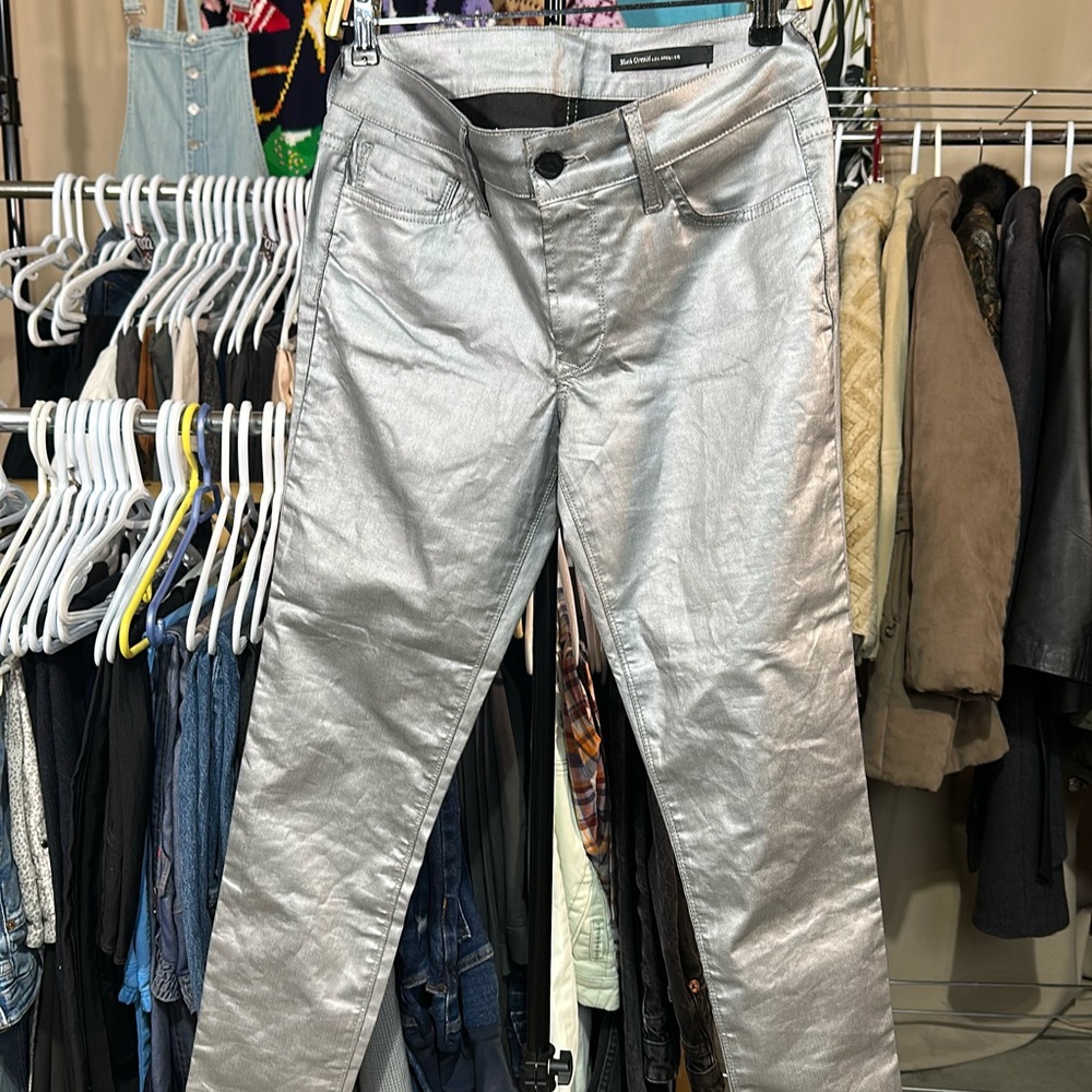 Black Orchid Silver Skinny Denim Pants